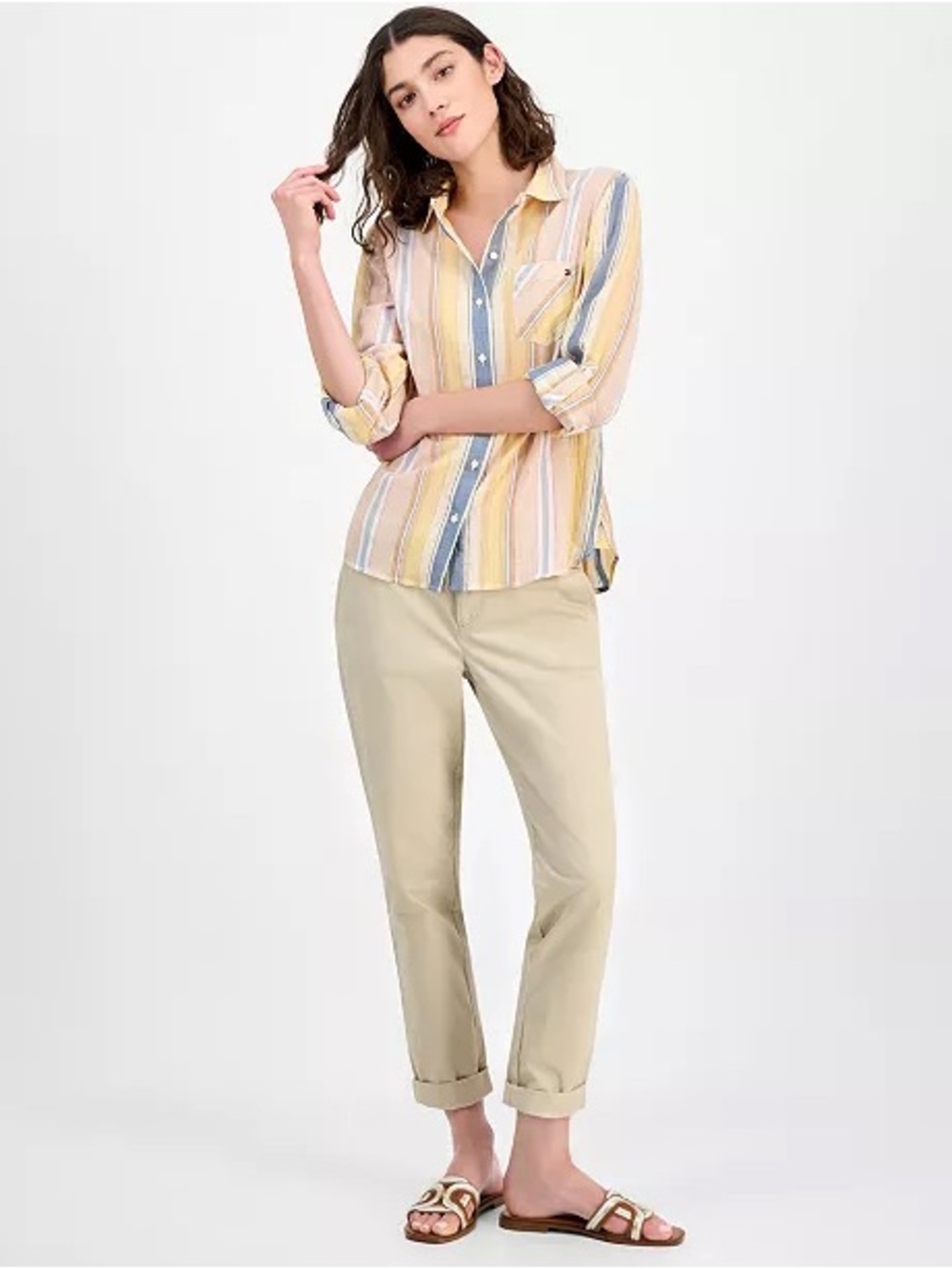 Tommy Hilfiger Striped Roll-Tab cotton Shirt